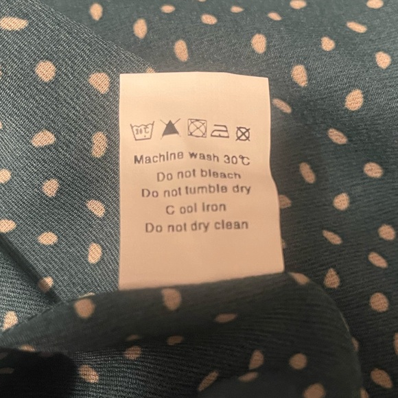 NWT Allegra K Teal and White Polka Dot Blouse 💚 - Picture 13 of 14